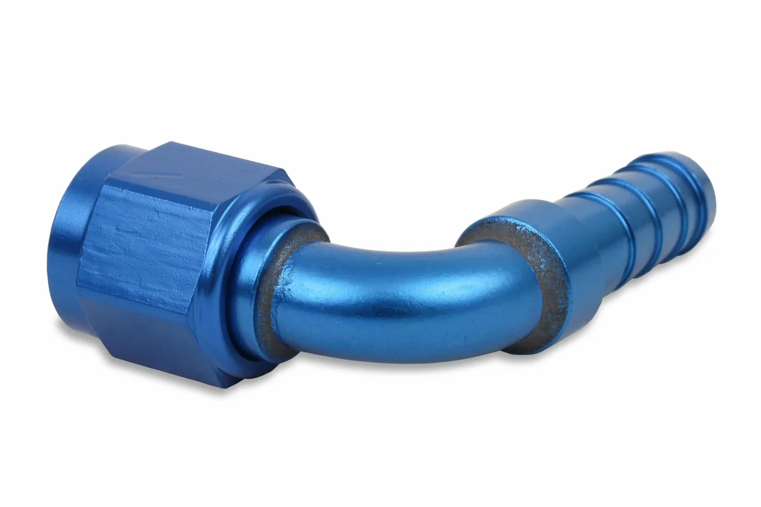 Earls Auto-Crimp Hose End - 90 Degree - Size -6 - Blue - 709106ERL